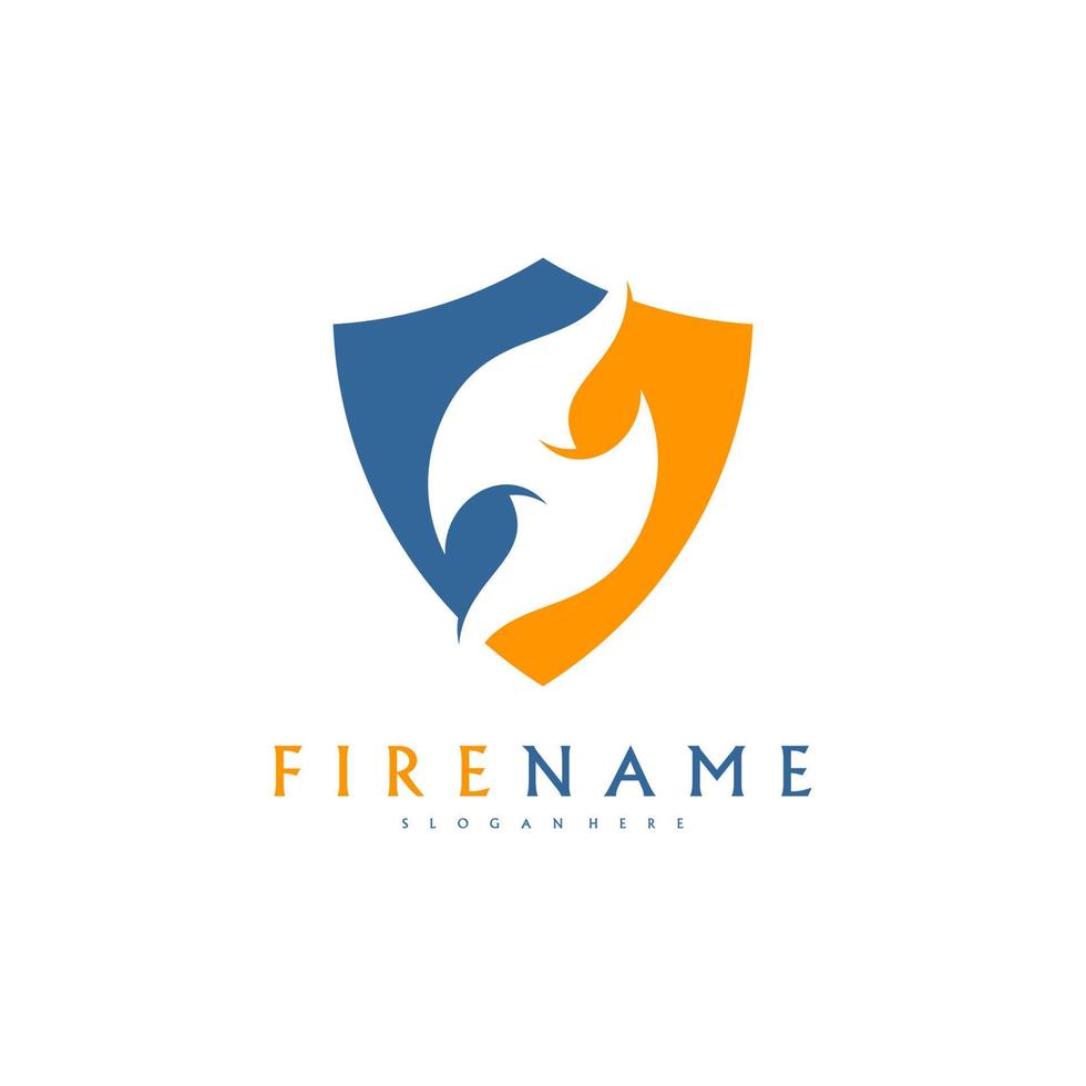 Feuerschild-Logo-Design-Element. Feuerwarnschild Schild. Feuer-Vektor-Illustration vektor
