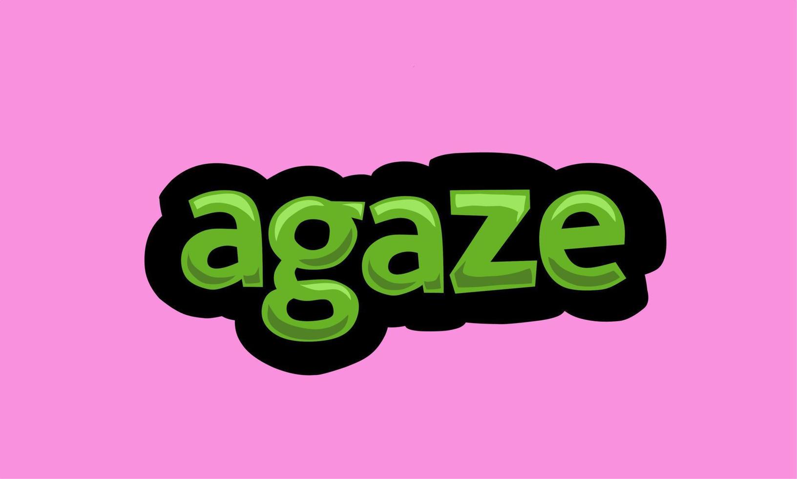 agaze schreiben Vektordesign auf einem rosa Hintergrund vektor