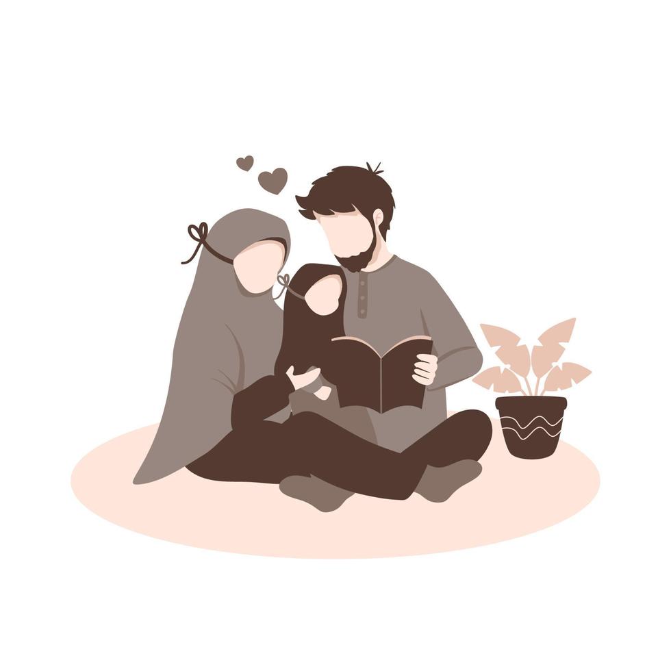 muslimische Familienillustration vektor