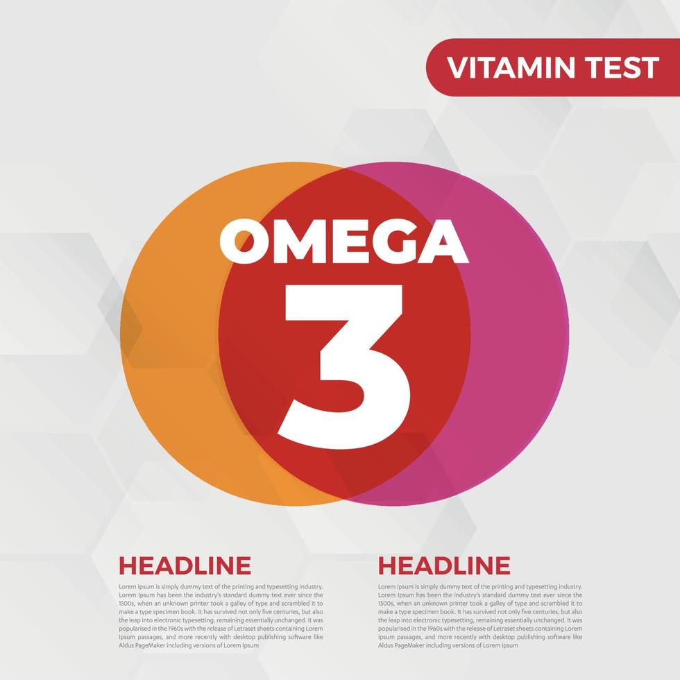 Omega3-Vitamin-Symbol-Vektor-Illustration Ölfisch Omega vektor