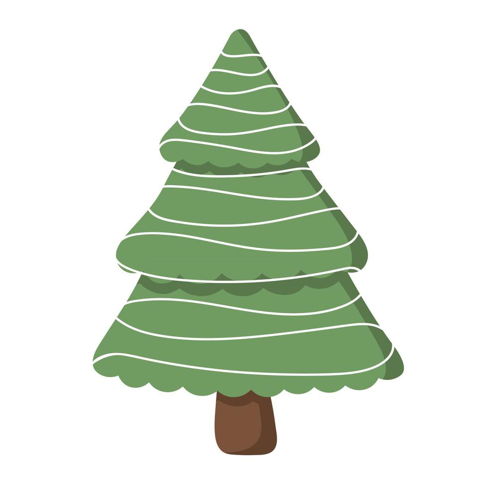 klotter jul träd med en mönster för dekoration, design av kort, inbjudningar vektor