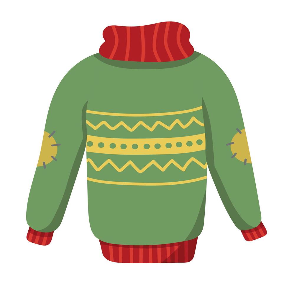 weihnachtlicher warmer pullover gekritzelaufkleber vektor