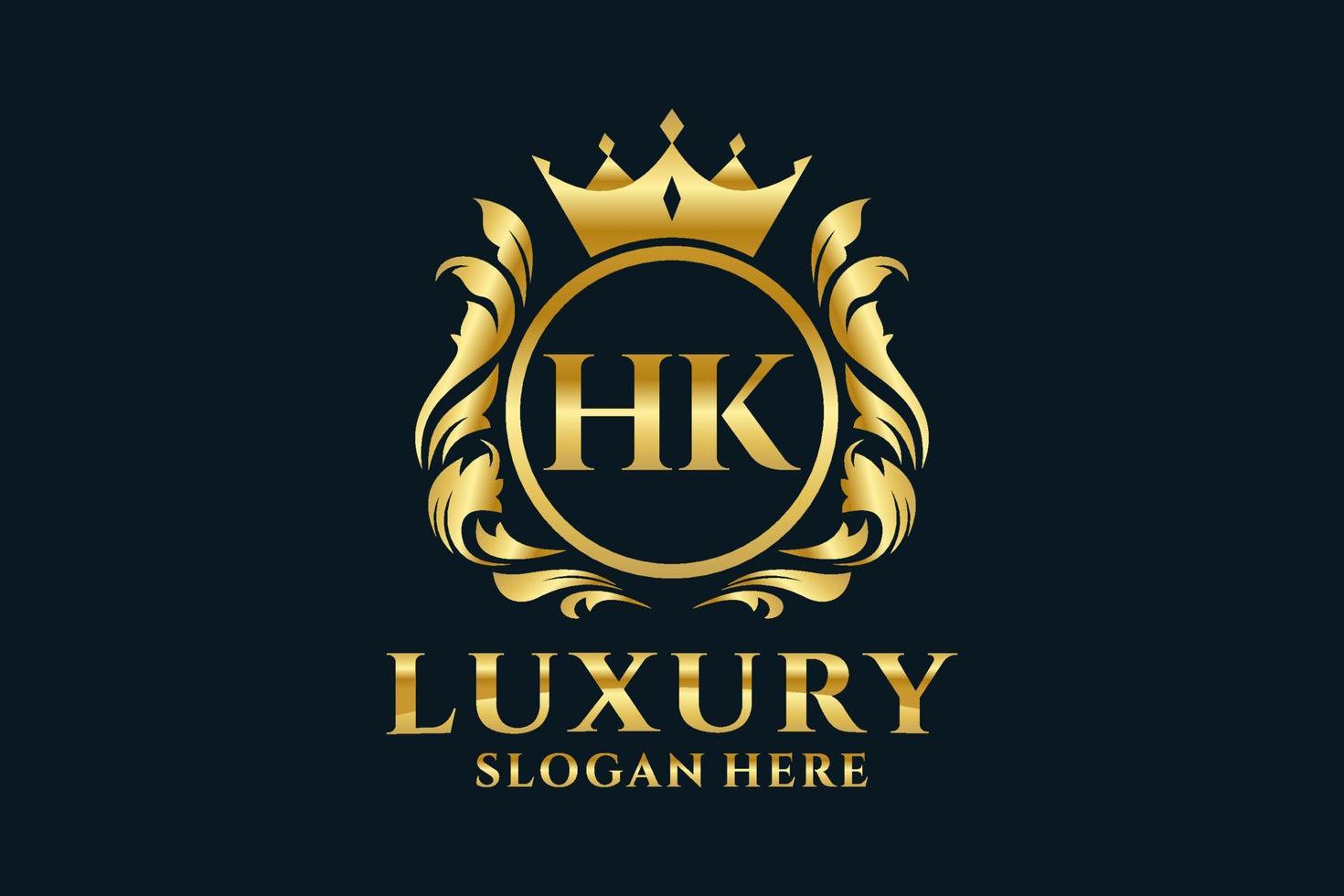 Anfangs-hk-Buchstabe Royal Luxury Logo-Vorlage in Vektorgrafiken für luxuriöse Branding-Projekte und andere Vektorillustrationen. vektor