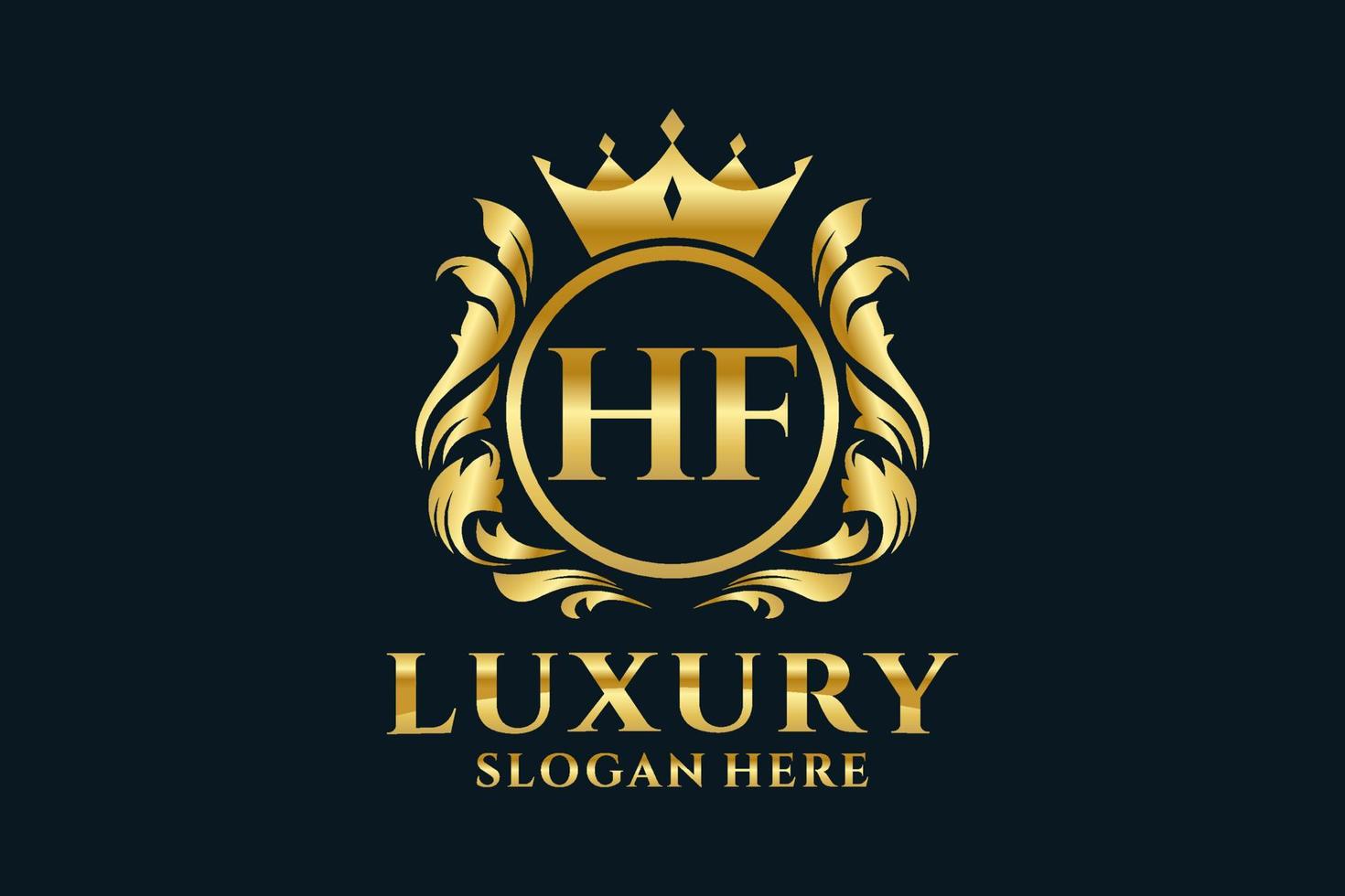 Anfangs-hf-Buchstabe Royal Luxury Logo-Vorlage in Vektorgrafiken für luxuriöse Branding-Projekte und andere Vektorillustrationen. vektor