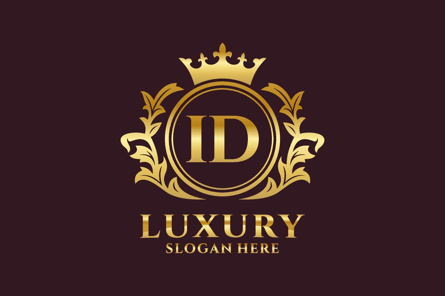 Anfangs-ID-Buchstabe königliche Luxus-Logo-Vorlage in Vektorgrafiken für luxuriöse Branding-Projekte und andere Vektorillustrationen. vektor