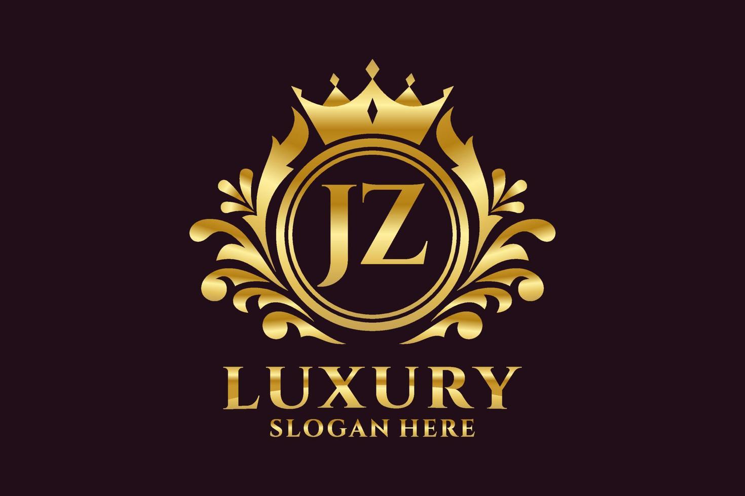 Anfangsbuchstabe jz Royal Luxury Logo Vorlage in Vektorgrafiken für luxuriöse Branding-Projekte und andere Vektorillustrationen. vektor