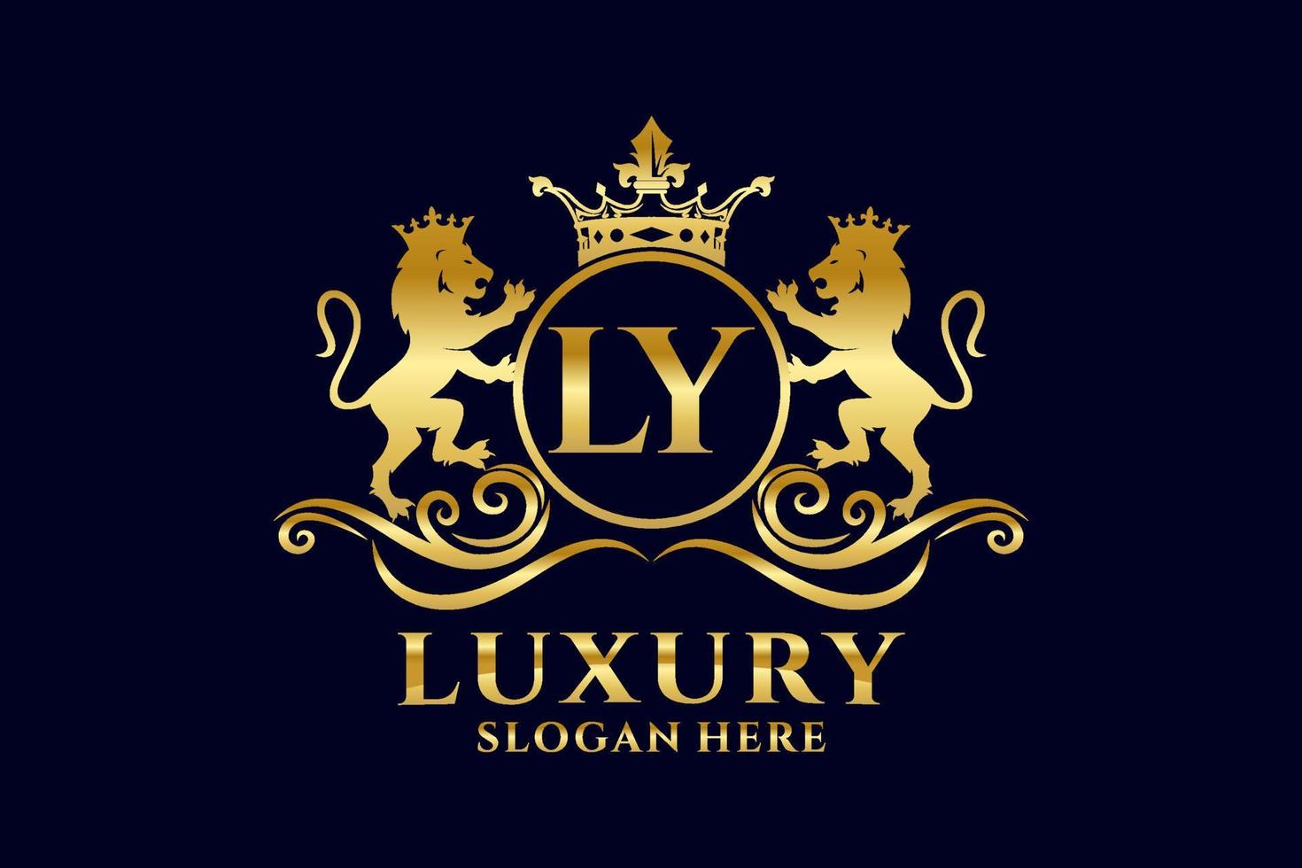 Initially Letter Lion Royal Luxury Logo Vorlage in Vektorgrafiken für luxuriöse Branding-Projekte und andere Vektorillustrationen. vektor