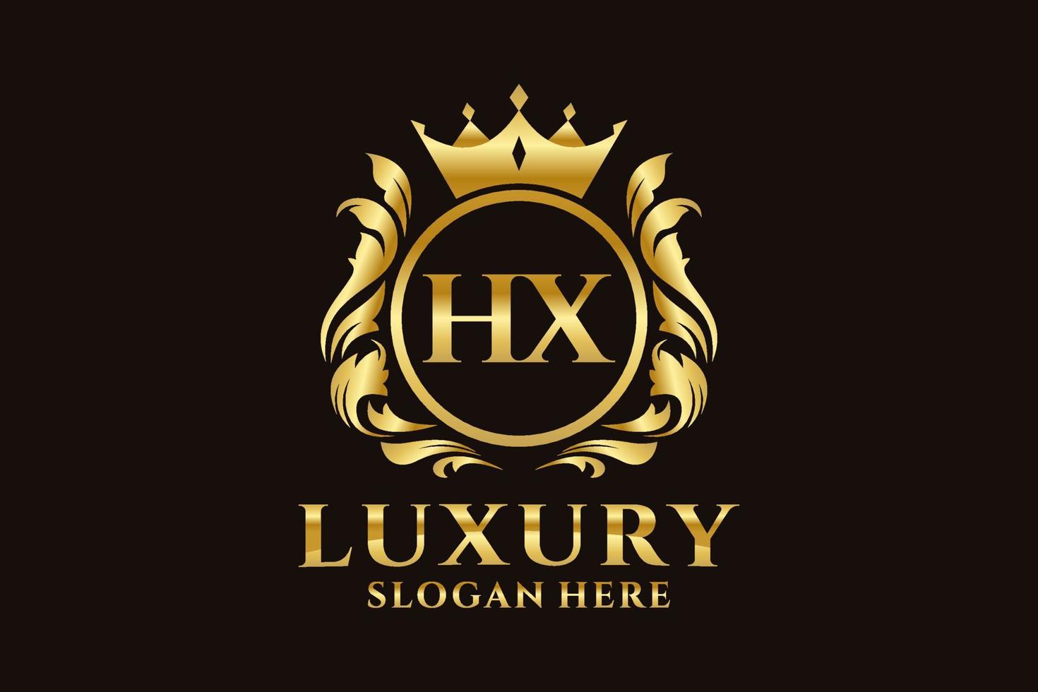 anfängliche hx-Buchstaben-Royal-Luxus-Logo-Vorlage in Vektorgrafiken für luxuriöse Branding-Projekte und andere Vektorillustrationen. vektor