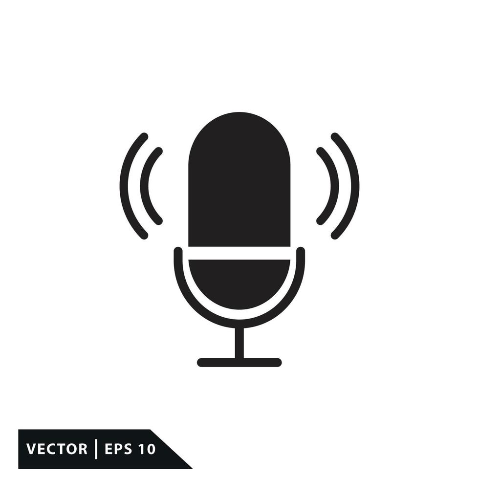 mikrofon ikon vektor logotyp mall