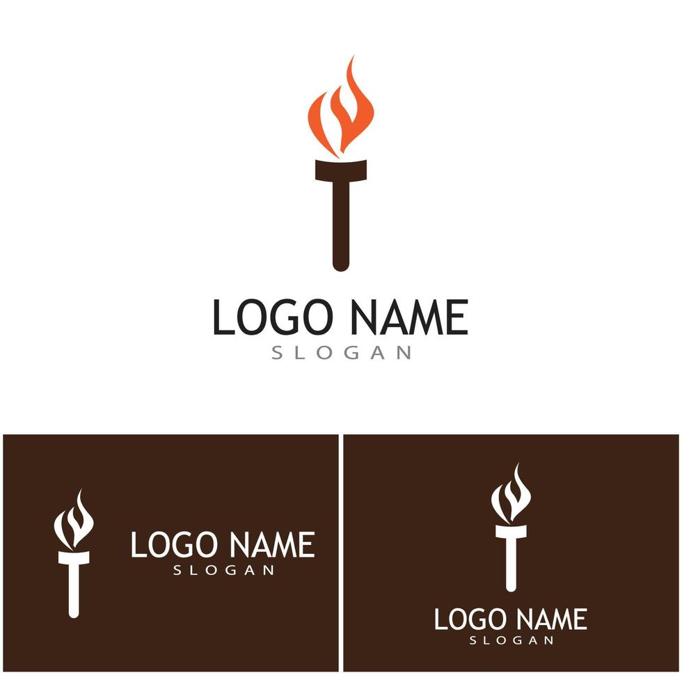 Fackel mit Flamme-Logo-Vektor-Illustration-design vektor
