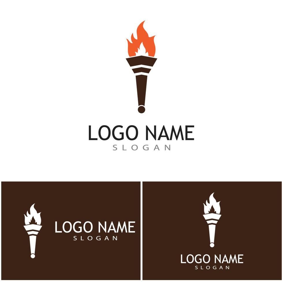 ficklampa med flamma logotyp vektor illustration design