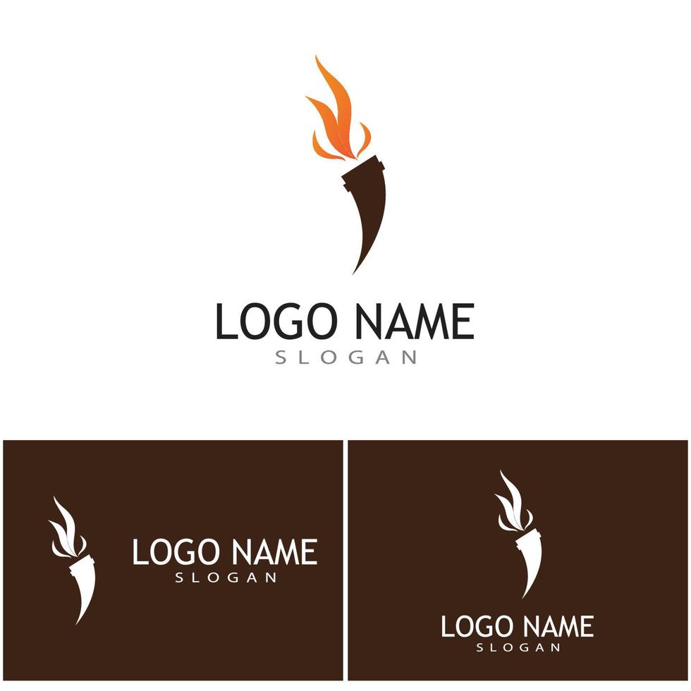 Fackel mit Flamme-Logo-Vektor-Illustration-design vektor