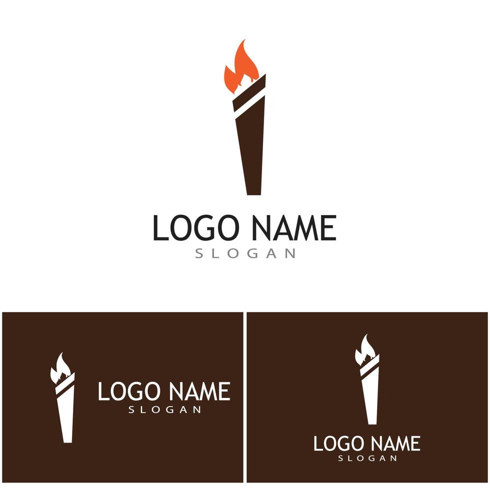 ficklampa med flamma logotyp vektor illustration design