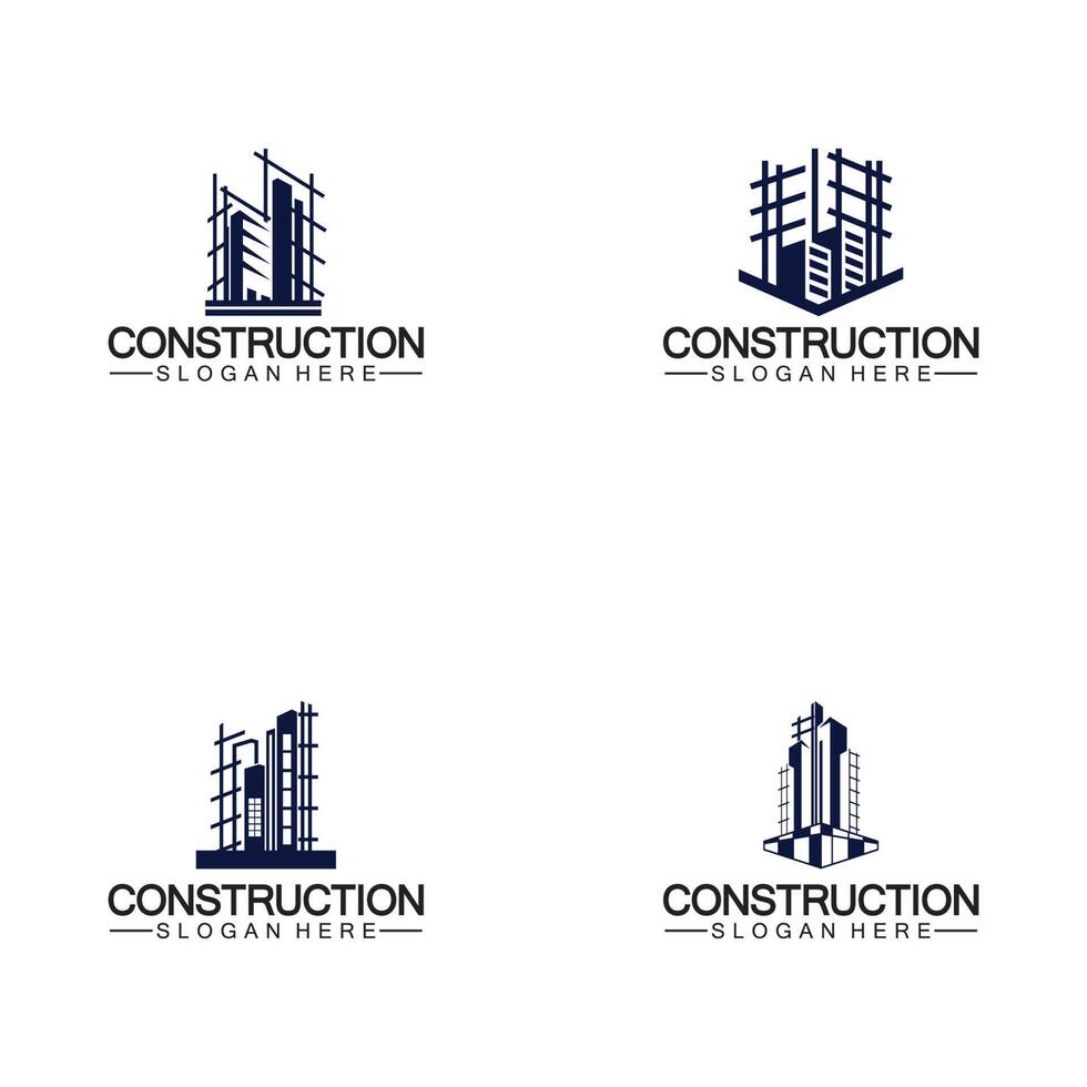 konstruktion, Hem reparera, och byggnad begrepp logotyp design, Hem byggnad konstruktion vektor logotyp mall
