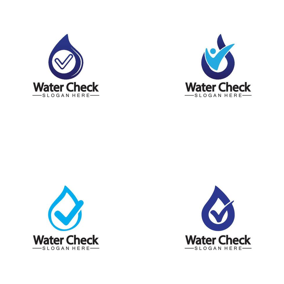 Wassertropfen-Check-Logo-Vektor-Symbol-Illustration vektor