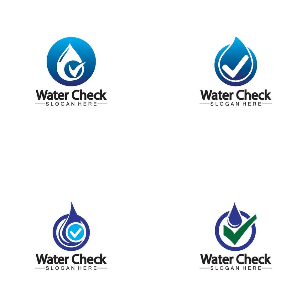 Wassertropfen-Check-Logo-Vektor-Symbol-Illustration vektor