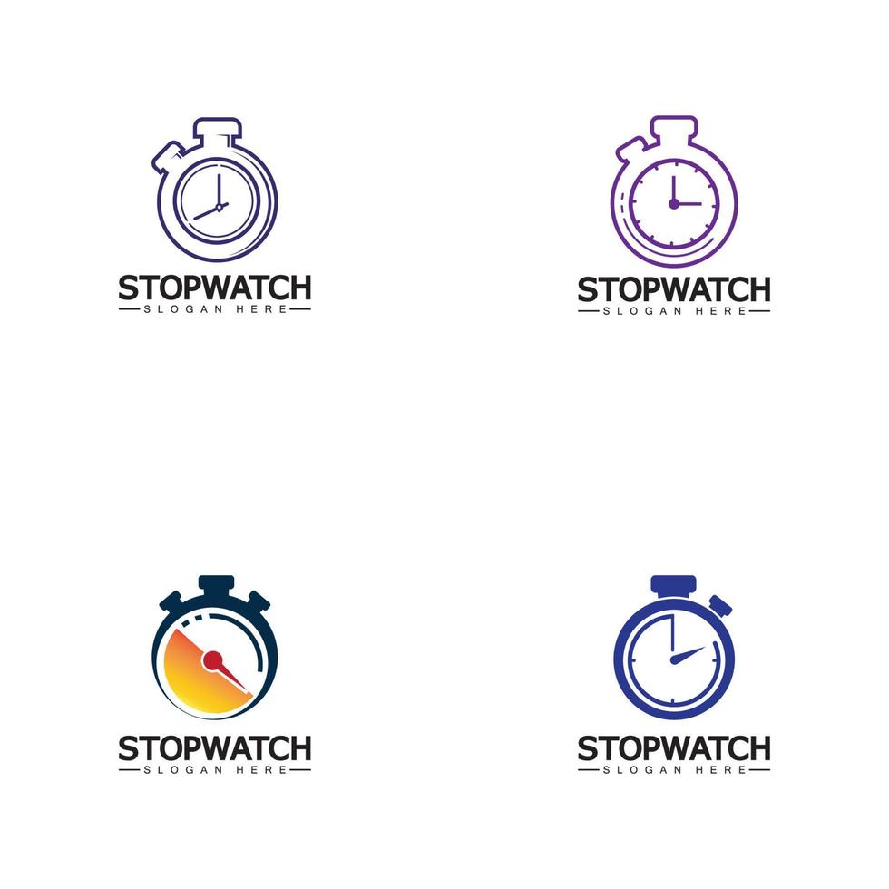 stoppur timer logotyp design vektor ikon symbol illustration mall