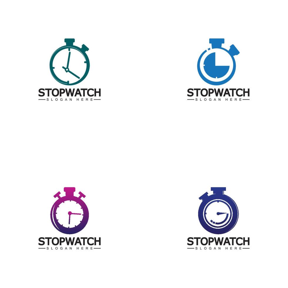 Stoppuhr-Timer-Logo-Design-Vektorsymbol-Symbol-Illustrationsvorlage vektor