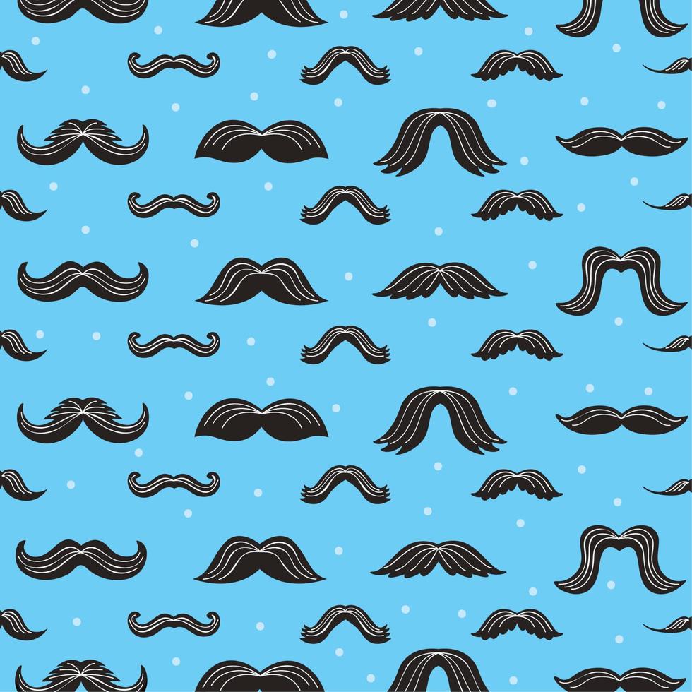 mustascher mönster i blå vektor