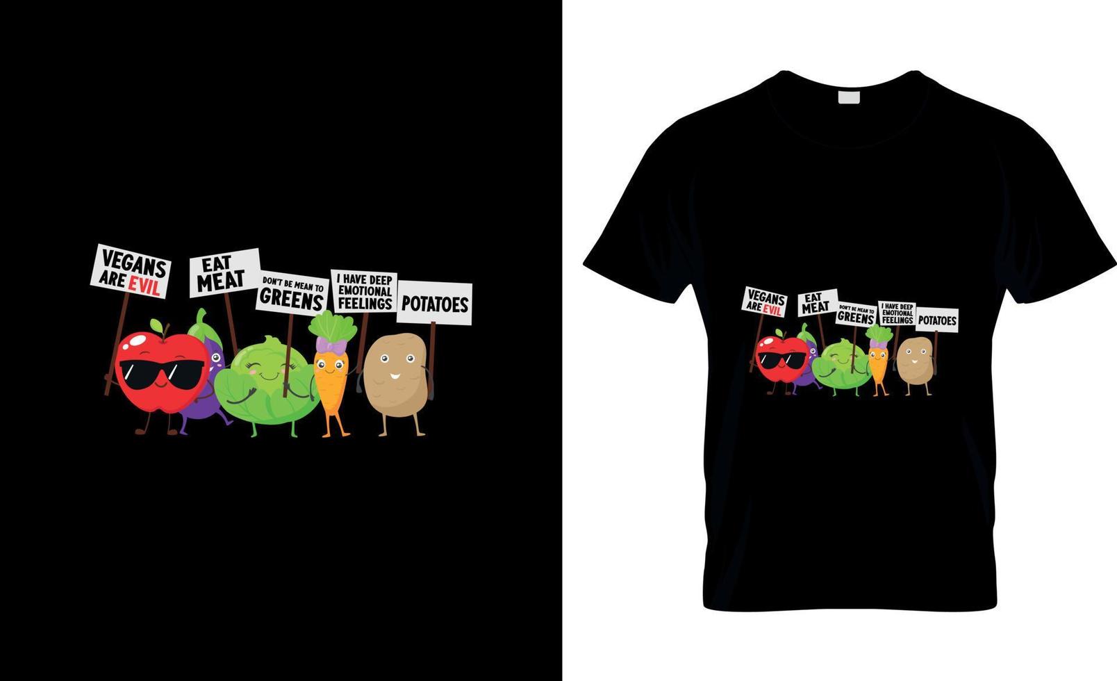veganes T-Shirt-Design, veganer T-Shirt-Slogan und Bekleidungsdesign, vegane Typografie, veganer Vektor, vegane Illustration vektor