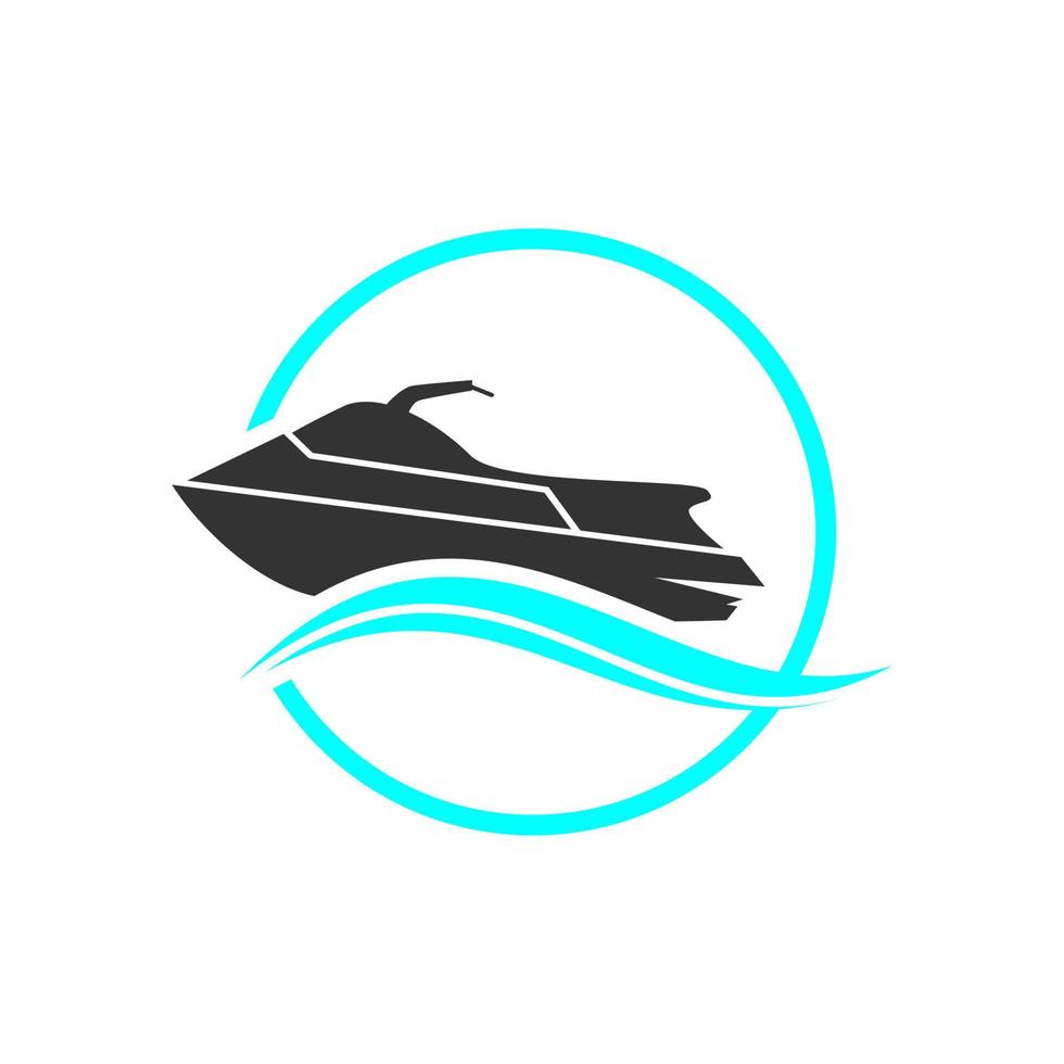fartyg och vågor logotyp design vektor