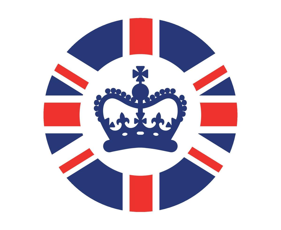 britisches vereinigtes königreich emblem mit einer blauen krone nationales europa flaggensymbol vektorillustration abstraktes gestaltungselement vektor