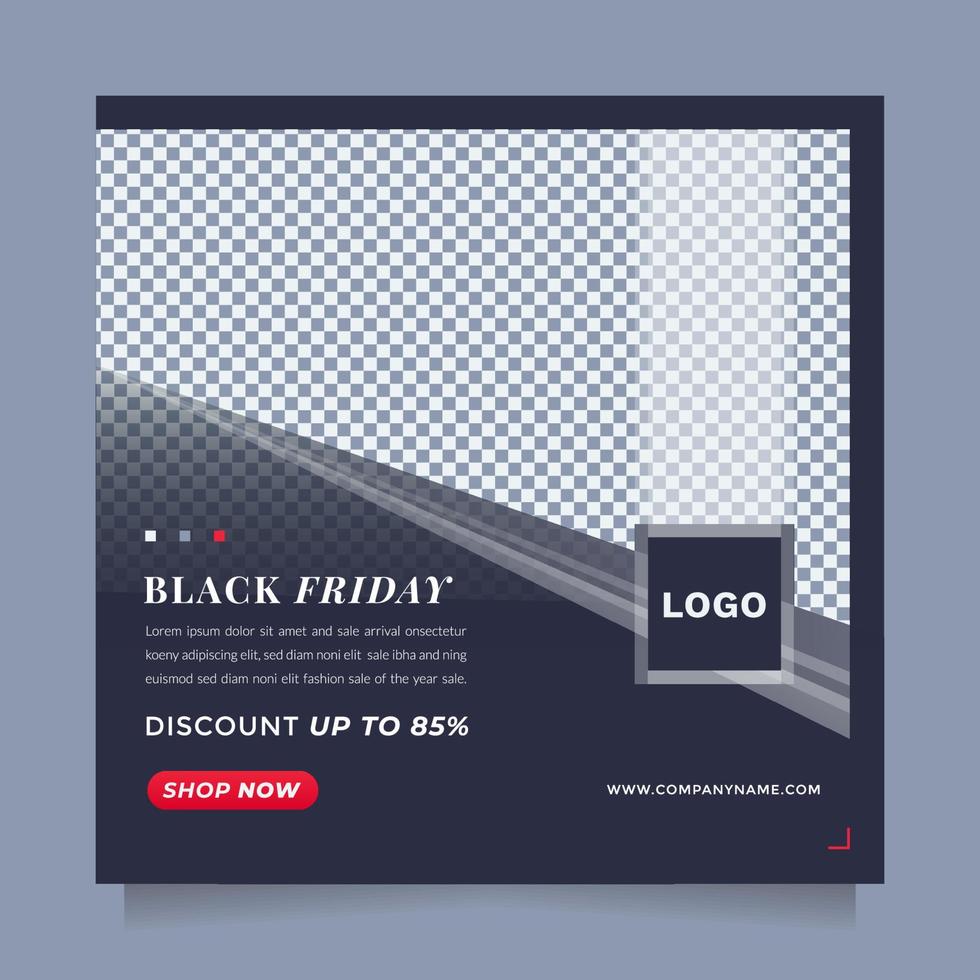 modern mall svart fredag säsong försäljning social media posta och baner för annons vektor
