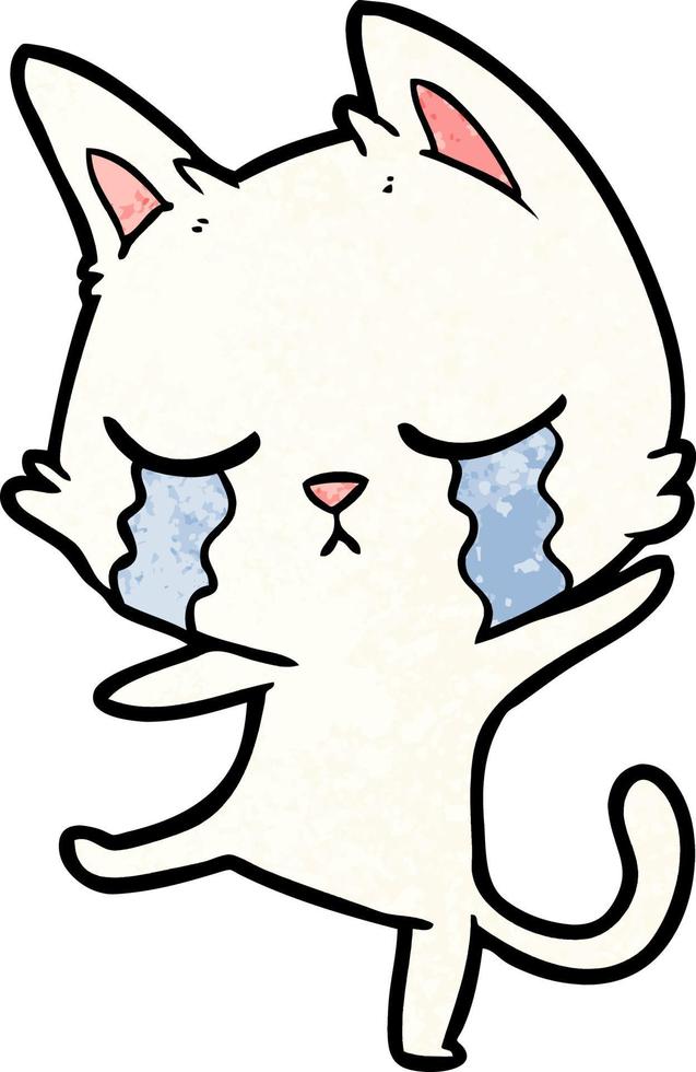 gråt tecknad serie katt utför en dansa vektor