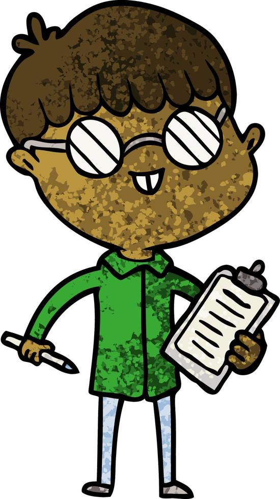Cartoon-Junge mit Brille vektor