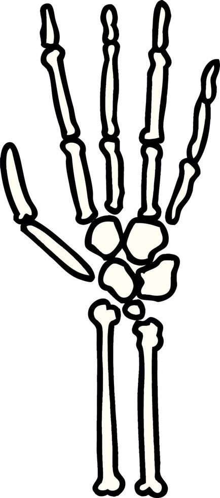 tecknad serie skelett hand vektor