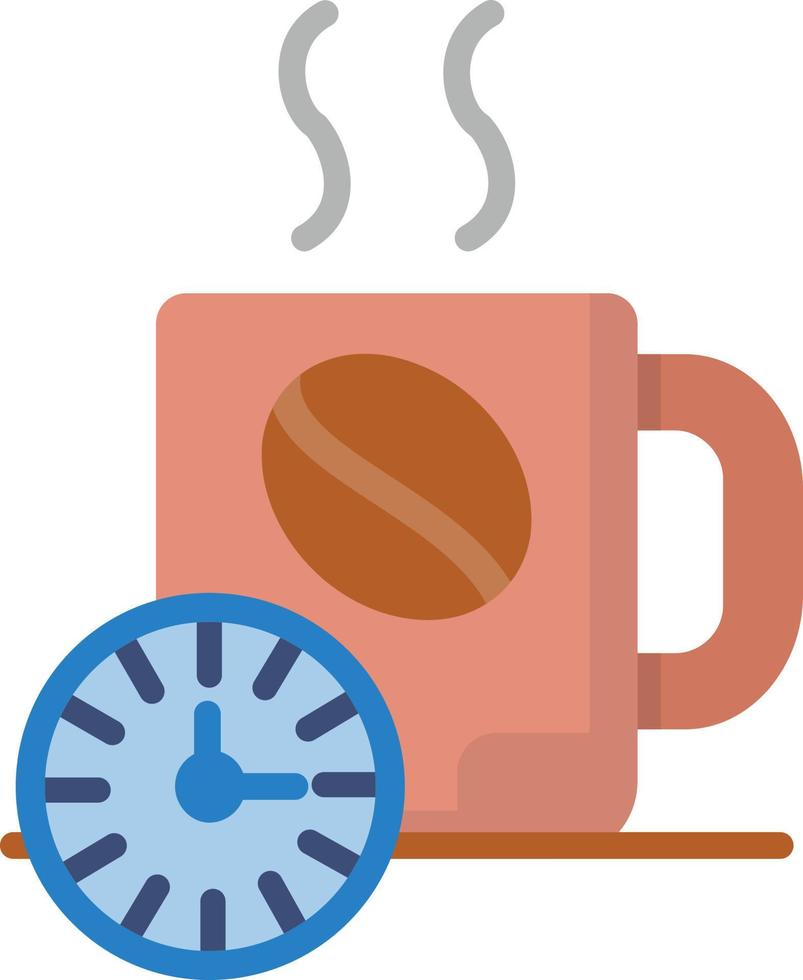 flache ikone der kaffeezeit vektor