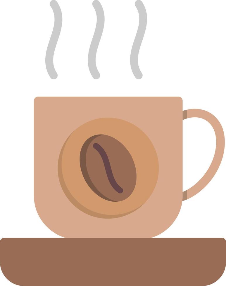 varm kaffe platt ikon vektor