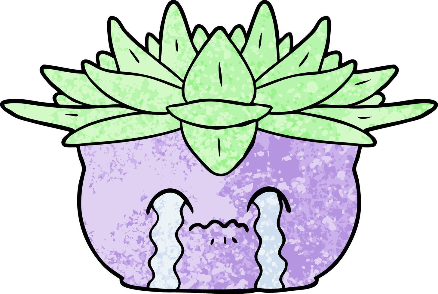 weinende zimmerpflanze der karikatur vektor
