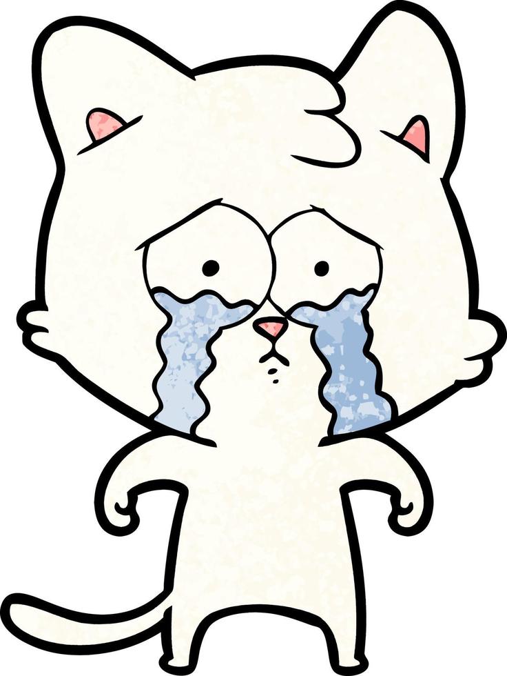tecknad serie gråt katt vektor