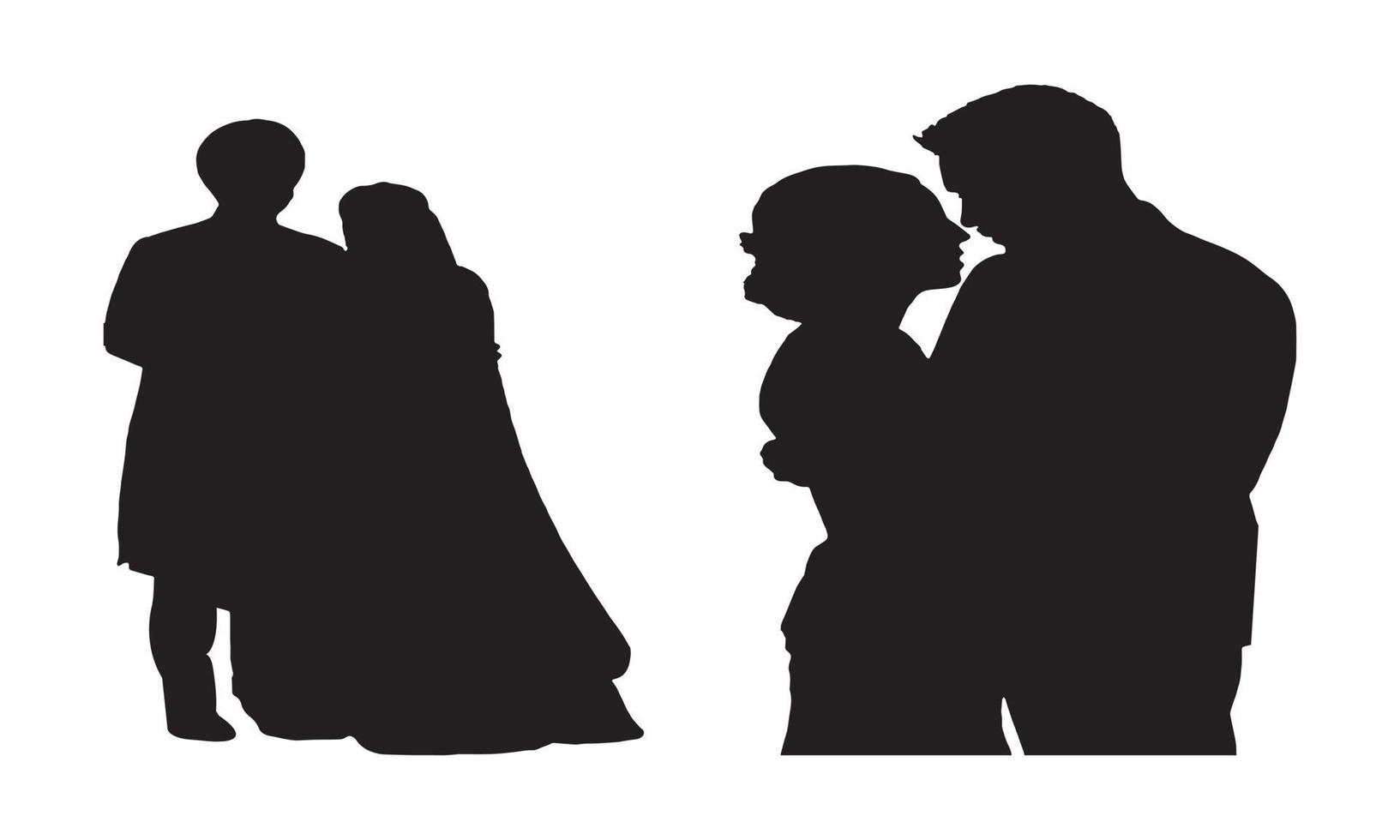 Hochzeitspaar-Silhouette vektor