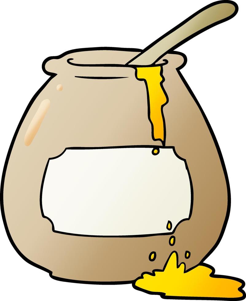 tecknad serie honung pott vektor