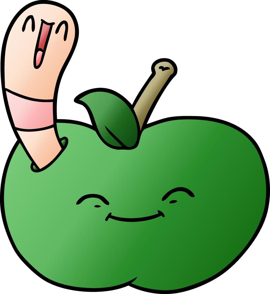 tecknad serie Lycklig mask i ett äpple vektor