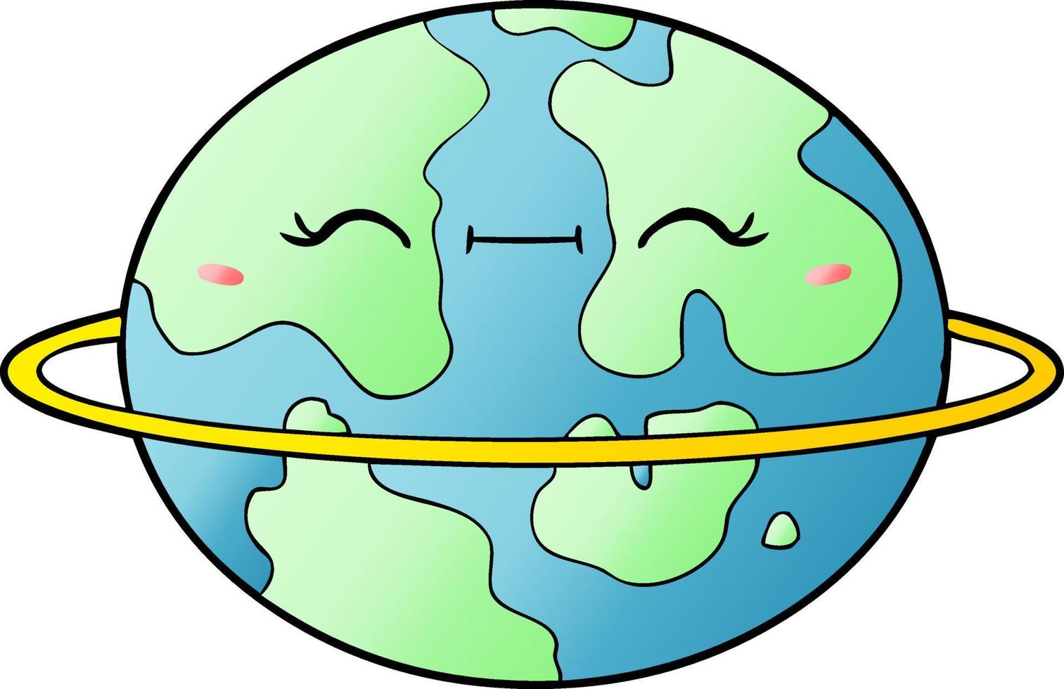 cartoon bewohnbarer außerirdischer planet vektor