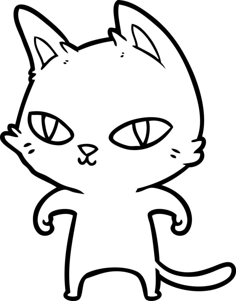 tecknad serie katt med ljus ögon vektor