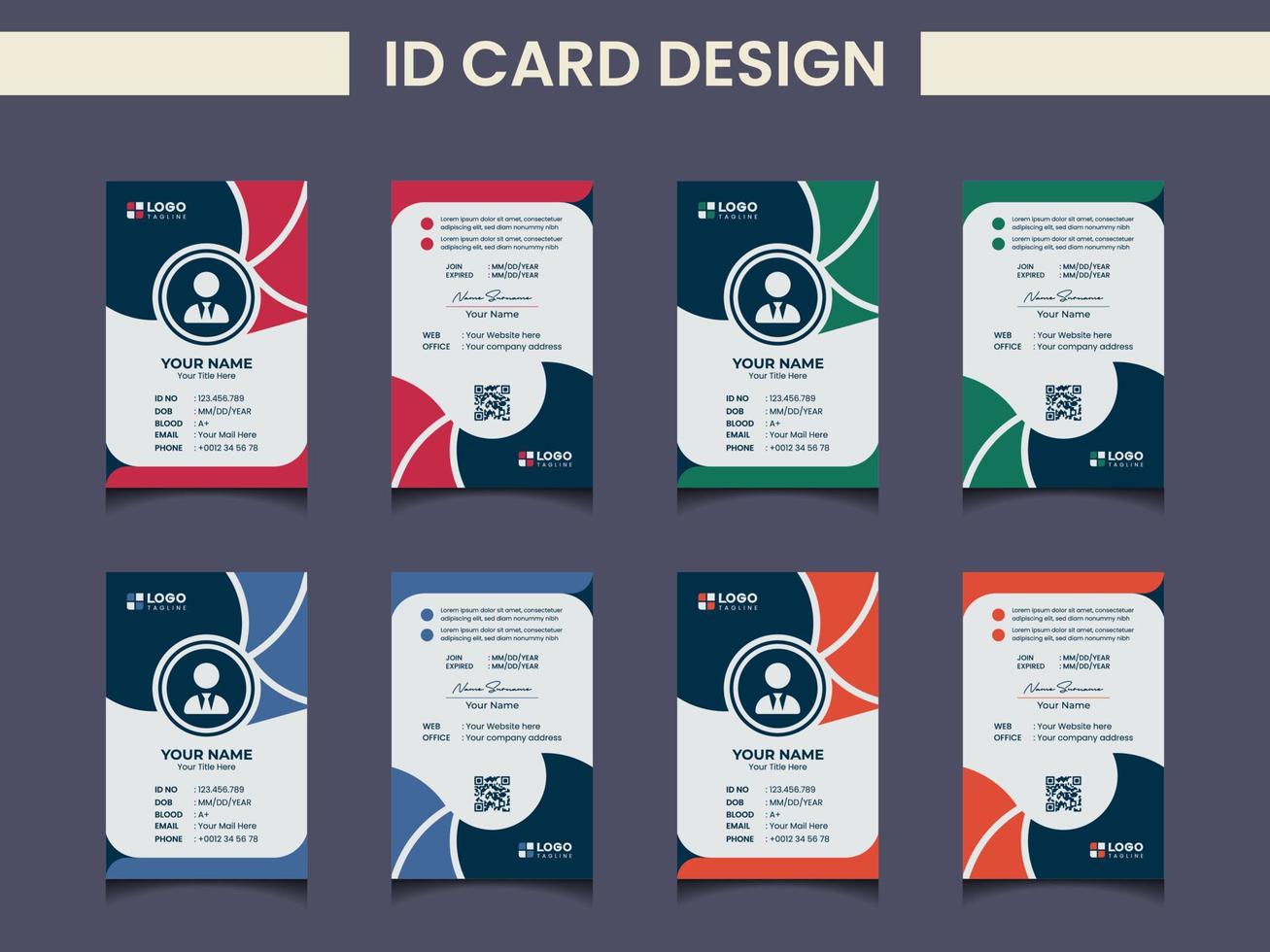 kreative moderne ID-Karten-Designvorlage vektor