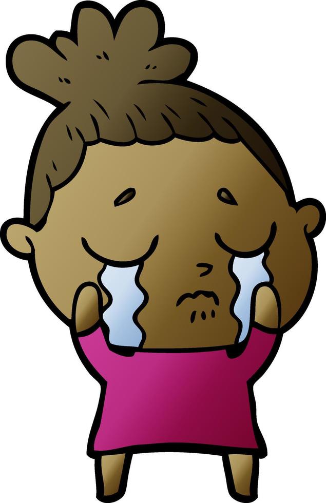 tecknad gråtande kvinna vektor