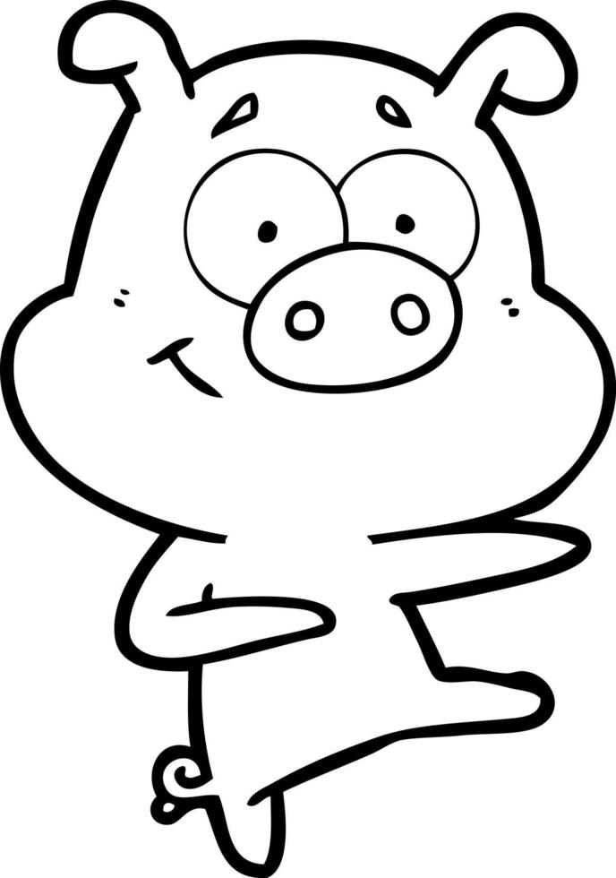 tecknad serie gris pekande vektor