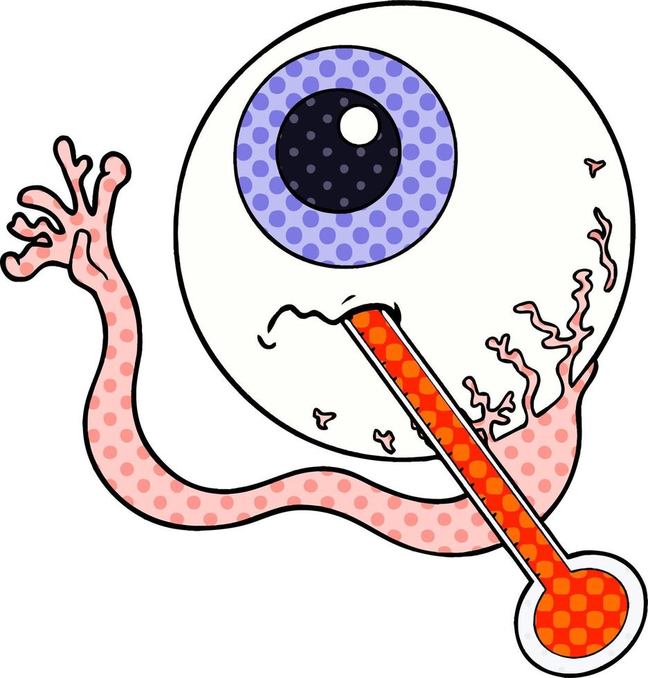 tecknad serie sjuk eyeball vektor