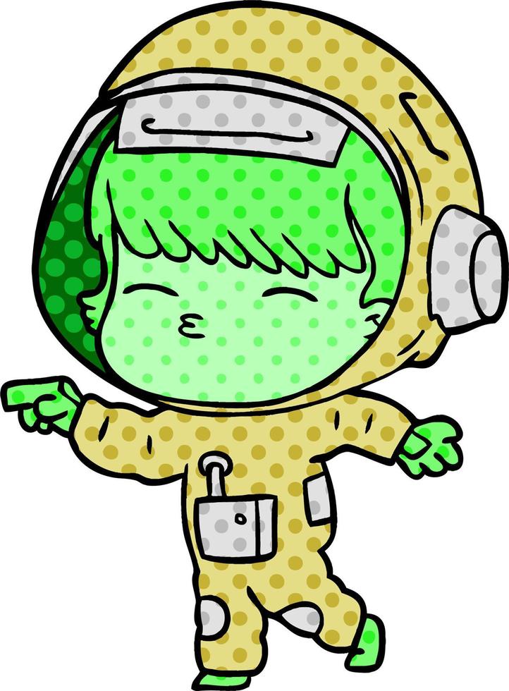 Cartoon neugieriger Astronaut vektor