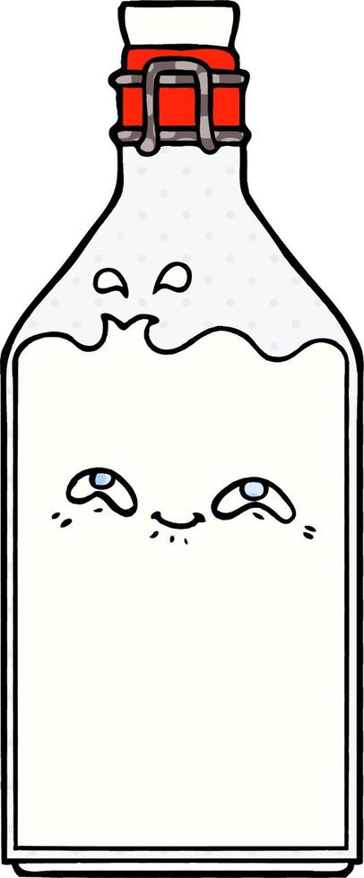 tecknad serie gammal mjölk flaska vektor