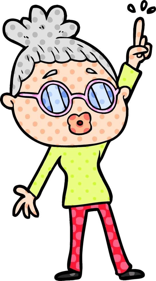 Cartoon tanzende Frau mit Brille vektor