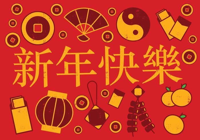 Chinesische Neujahr Icons vektor