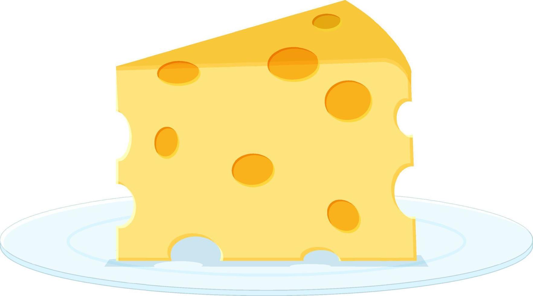 en ost på tallrik vektor