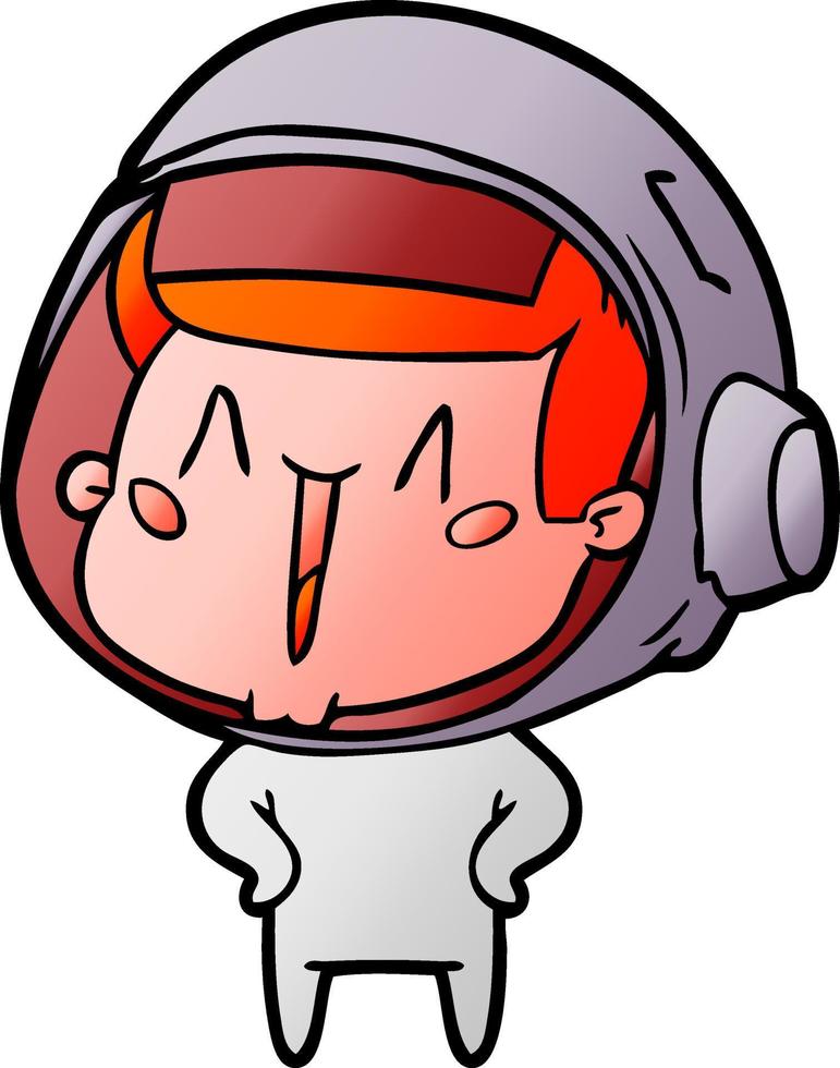 glücklicher Cartoon-Astronaut vektor