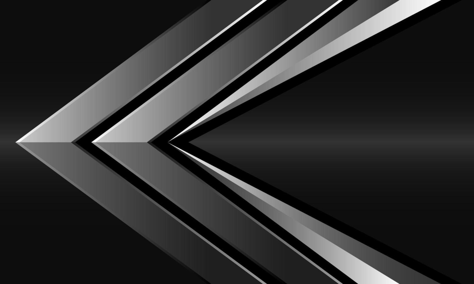 abstrakte silberne Zwillingspfeilrichtung geometrisch auf grauem metallischem Design moderner futuristischer Hintergrundvektor vektor